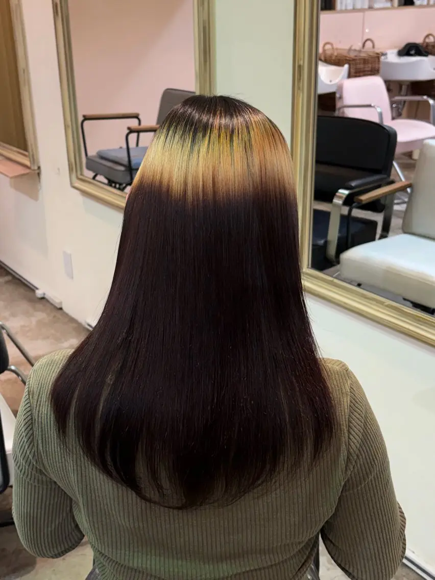 セミロング 縮毛矯正 恵比寿 Yuki 地毛風カラー🌱のヘアスタイル