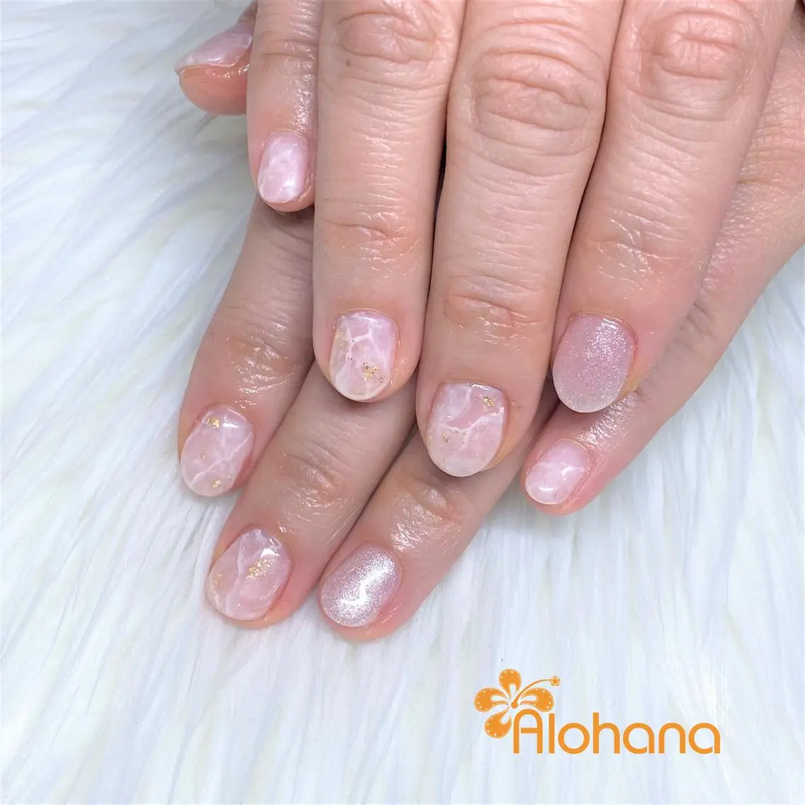 ネイル 大理石ネイル(マーブル) ハンドネイル Alohana Minaのネイルデザイン
