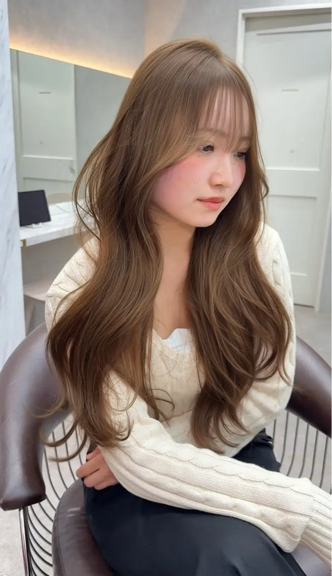 セミロング カラー カット ヘアカラー トリートメント レイヤーダブルカラー KYONのヘアスタイル