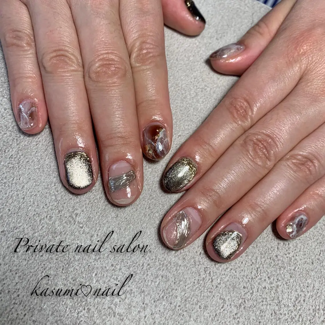 ネイル マグネットネイル ミラーネイル ニュアンスネイル 冬ネイル KASUMI♡ Nailのネイルデザイン