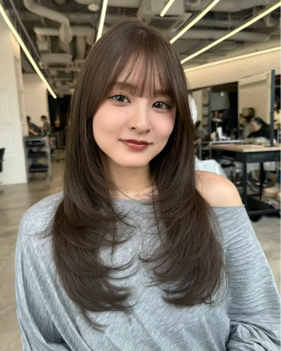 ロング カラー レイヤーカット カット ヘアカラー トリートメント レイヤー🩰髪質改善 /透明感/kanaのヘアスタイル