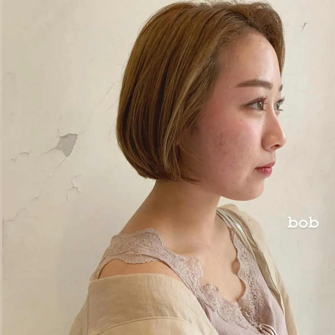 ショート ボブ 伸ばしかけ カット 似合わせカットカラー ♡佐藤捺美のヘアスタイル
