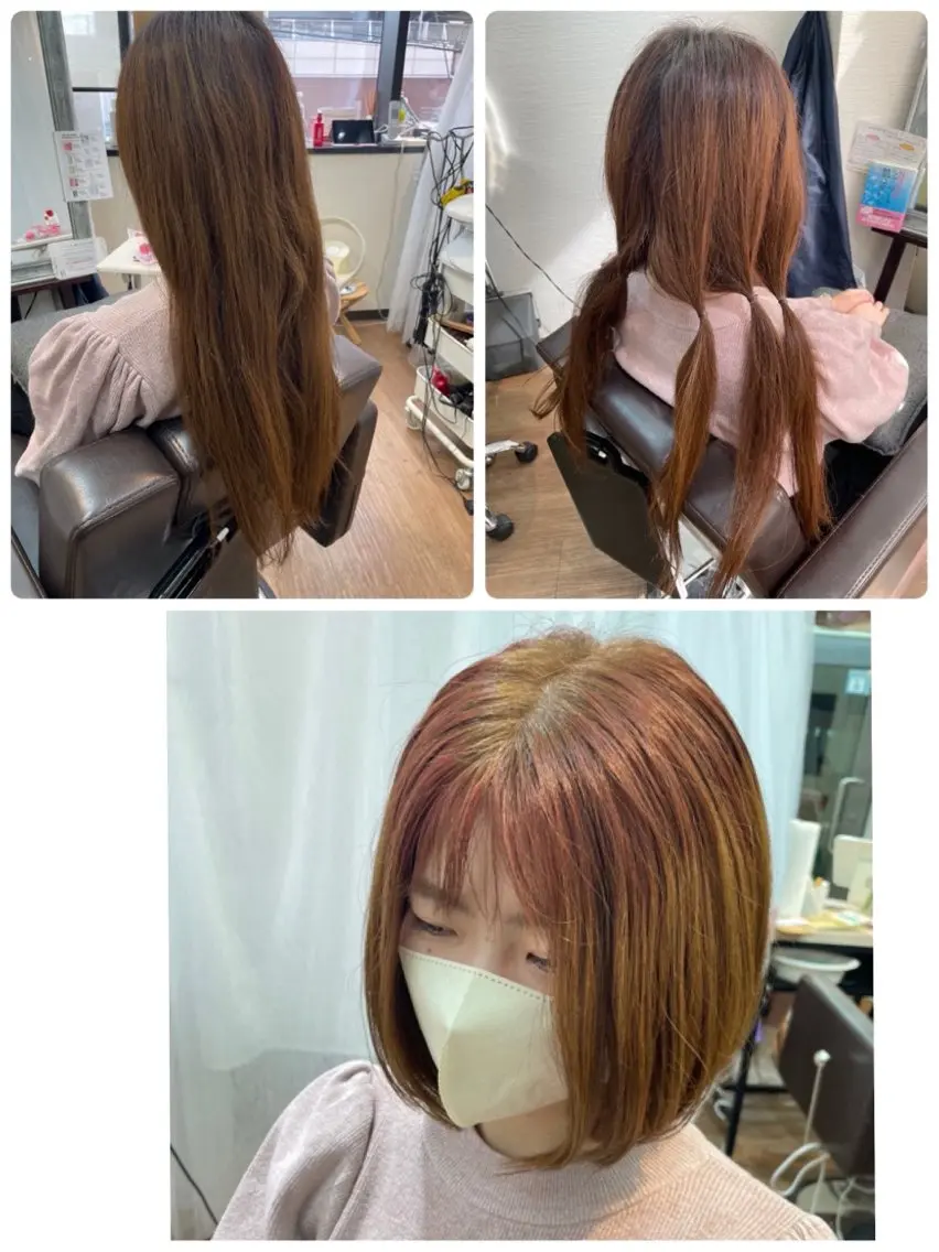 ショート カラー 天王寺区🌟大好評バ ッサリ◎美髪改善矯正のヘアスタイル