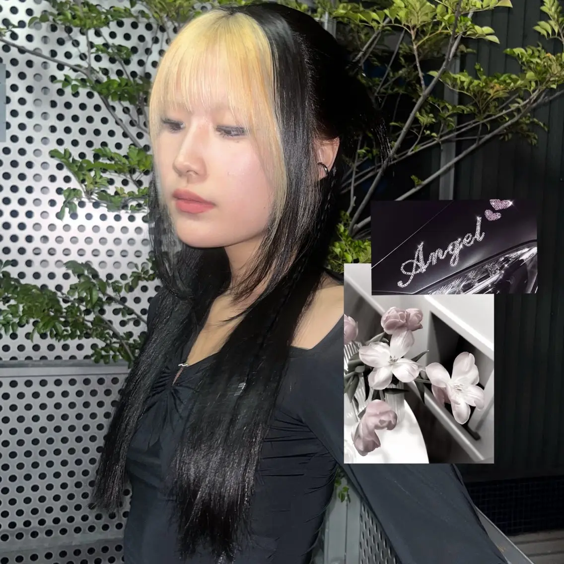 ロング カラー 黒髪 デザインカラー カット ヘアカラー トリートメント トレンドカラー🥣／ ヘアアレンジ✩.*˚のヘアスタイル