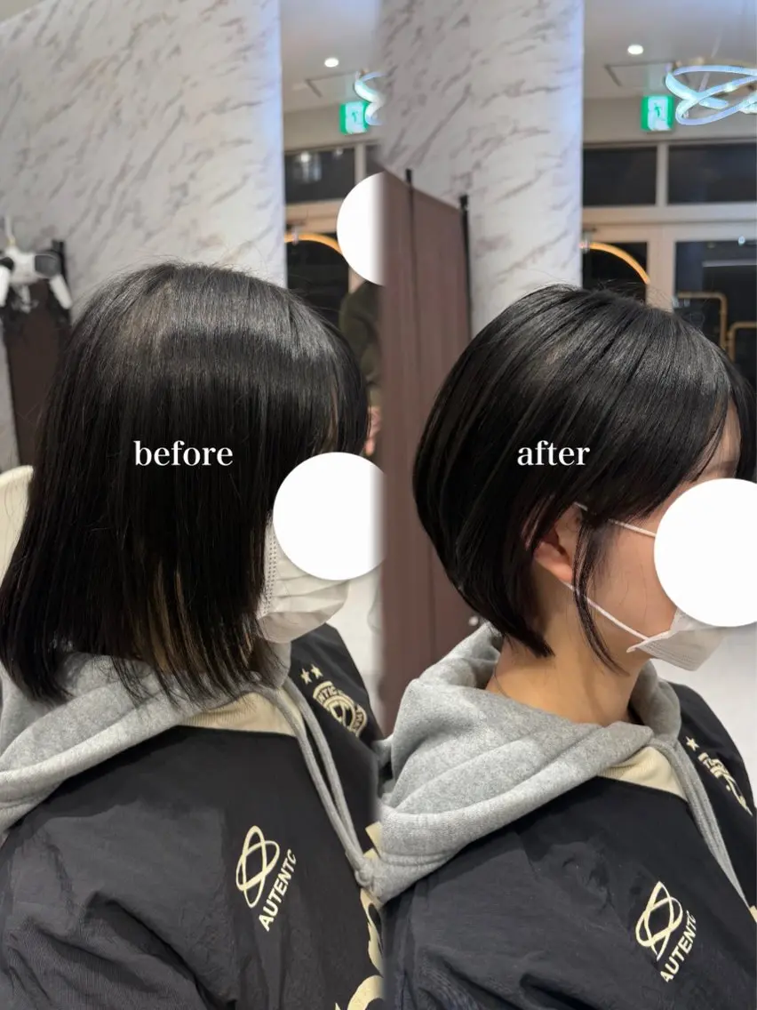 ショート レイヤーカット ショートヘア 𝑹𝒊𝒉𝒐🎀 名駅/大人韓国ヘアのヘアスタイル