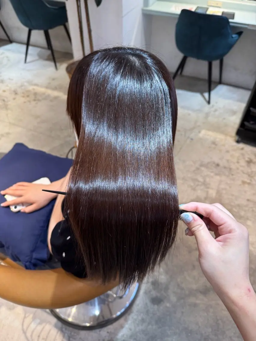ロング 髪質改善 縮毛矯正 カット 縮毛矯正 トリートメント ヘアセット 髪質改善/ボブ /韓国/erikoのヘアスタイル