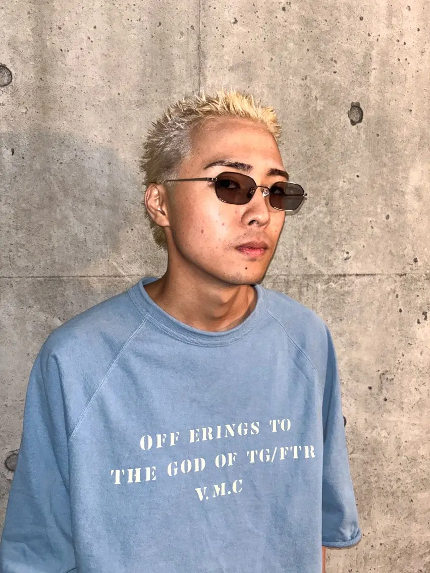 ショート カラー パーマ ブリーチ カット パーマ カネガエ ユウヤのヘアスタイル