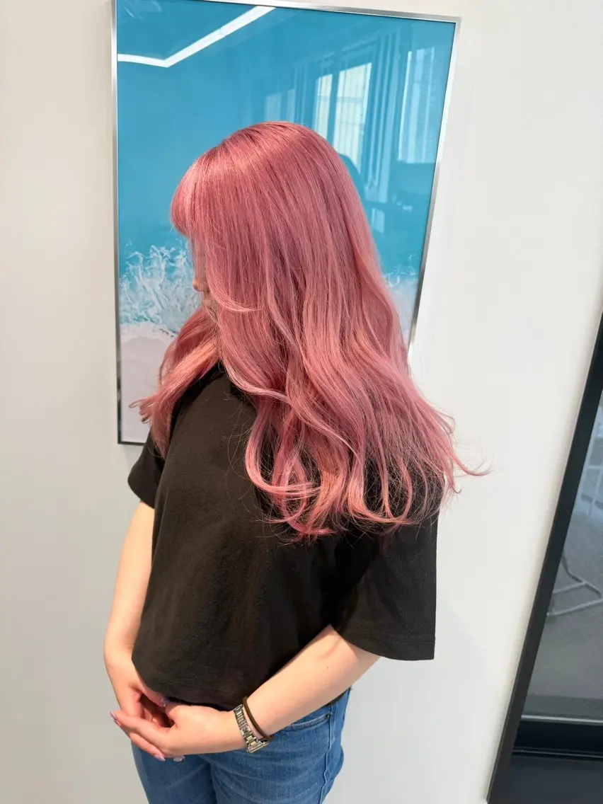 カラー ブリーチ ピンクカラー ハイトーン✨ブリーチ ✨高田めぐみのヘアスタイル