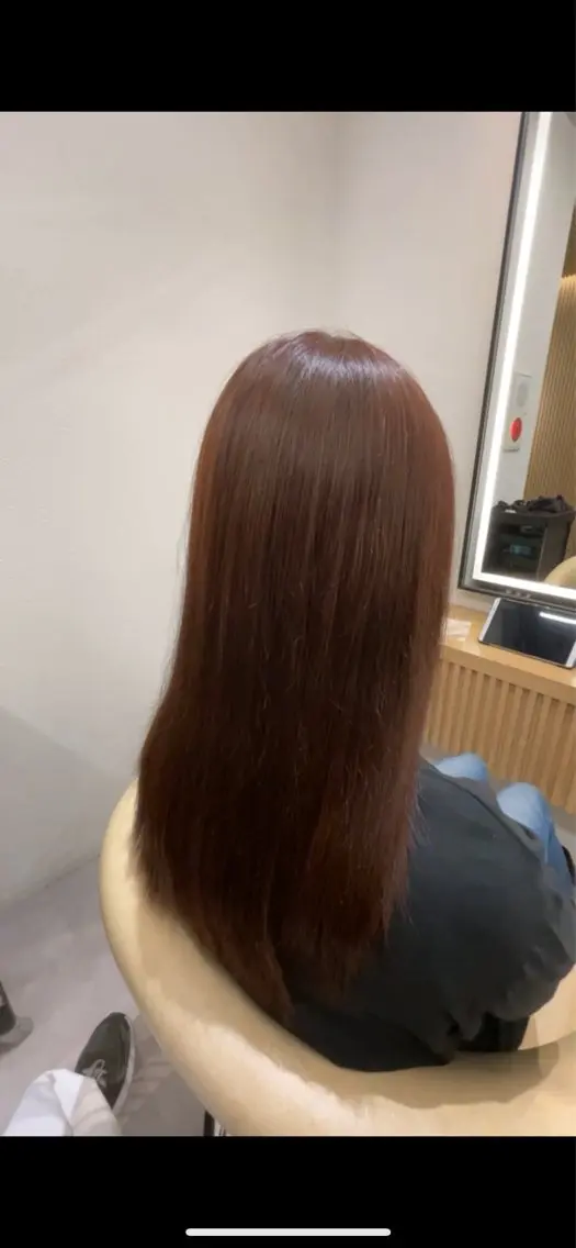 ロング カラー ブリーチ ブリーチなしカラー レッドカラー ♥️似合わせボブ/ 縮毛矯正/大和田拓夢のヘアスタイル