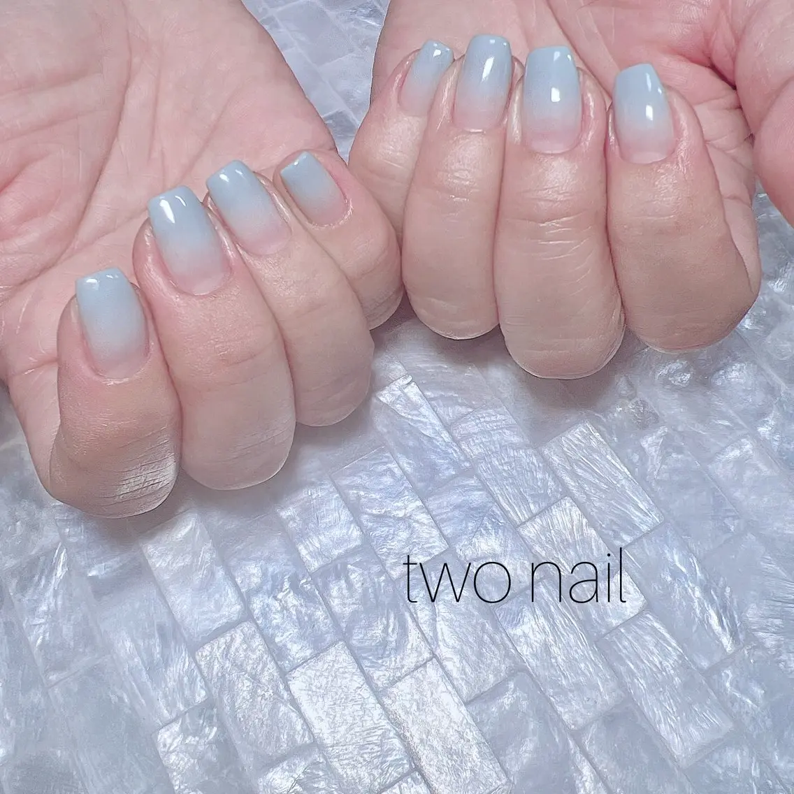 ネイル ネイルチップ ホワイト ハンドネイル two nailのネイルデザイン