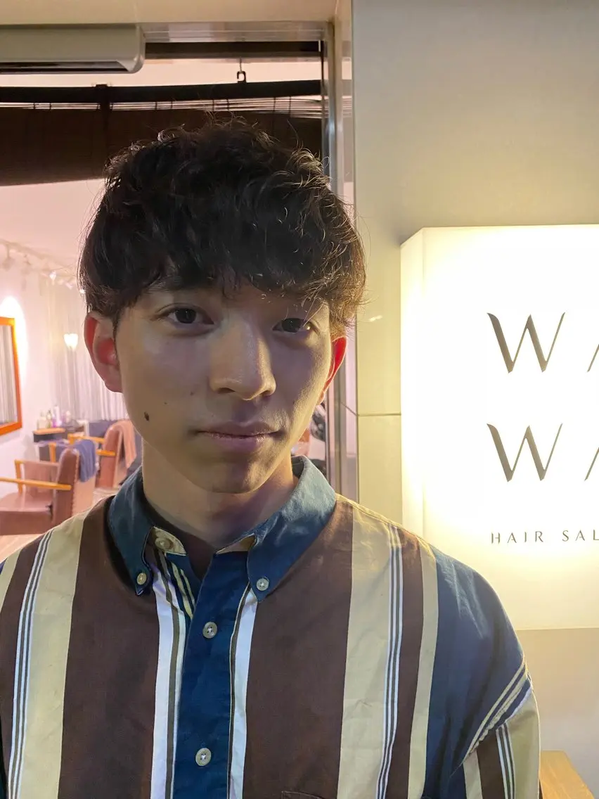 ショート メンズ マッシュ 刈り上げ ショートヘア カット 艶カラー、パーマ 祥一朗　WAWAのヘアスタイル