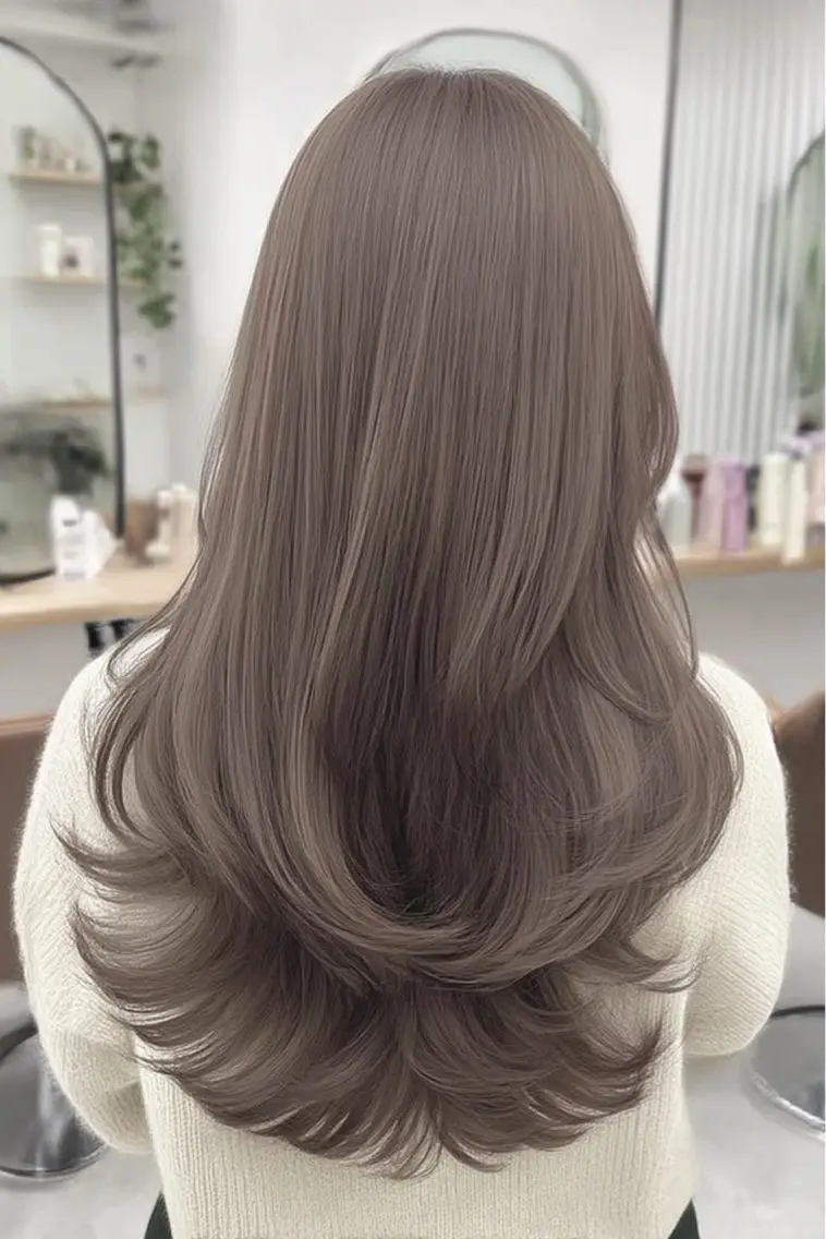 ロング カラー ヘアカラー 縮毛矯正 ハイトーンカラー が絶対可愛い✨泰聖✨のヘアスタイル