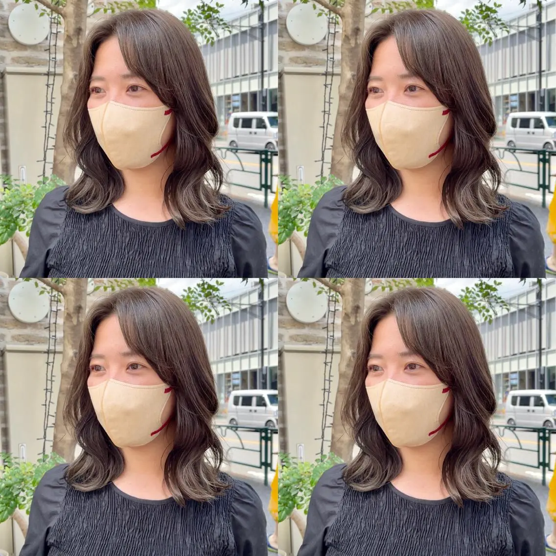 ミディアム くびれヘア 顔まわりレイヤー 伸ばしかけ 髪質改善 韓国風ヘア 大人可愛い透明感🌟 小顔・韓国髪🌟野中のヘアスタイル