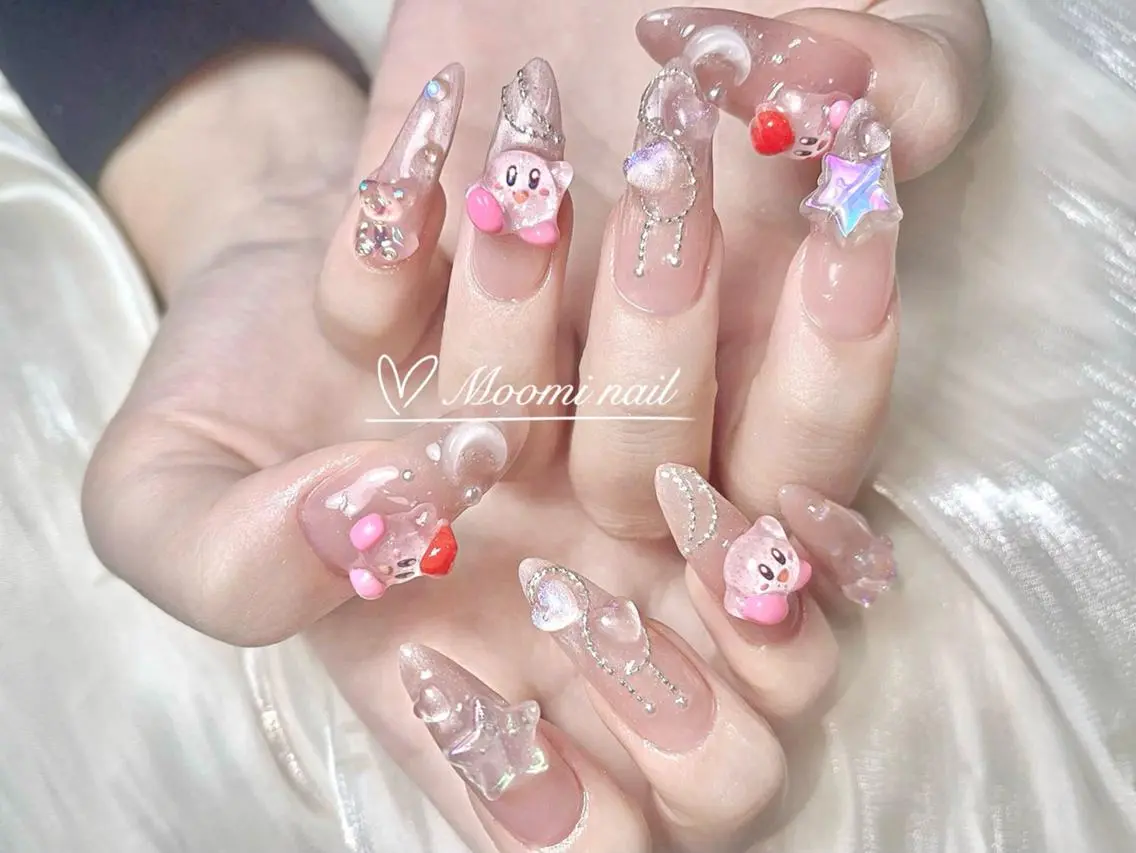 ネイル 長さ出し ジェルネイル グラデーション 韓国ネイル マグネットネイル moomi nail スカルプ専門のネイルデザイン