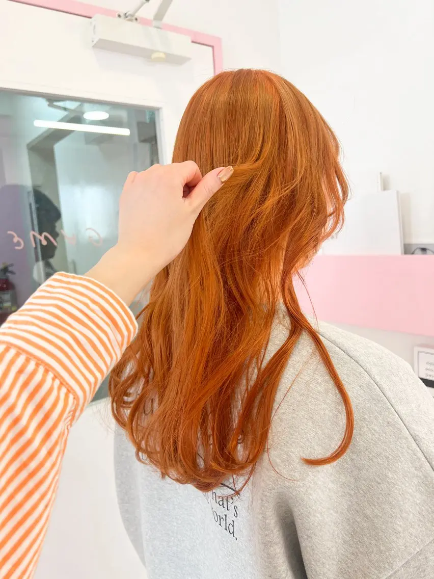 ロング カラー ヘアカラー トリートメント 🎀ダブルカラー/ ピンク×ガーリー🎀のヘアスタイル