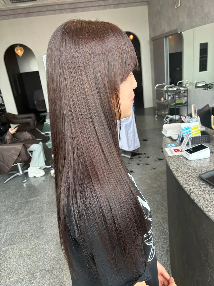 ロング カラー ブラウンカラー チョコレートブラウン 透明感カラー ヘアカラー 武田 瑞季のヘアスタイル