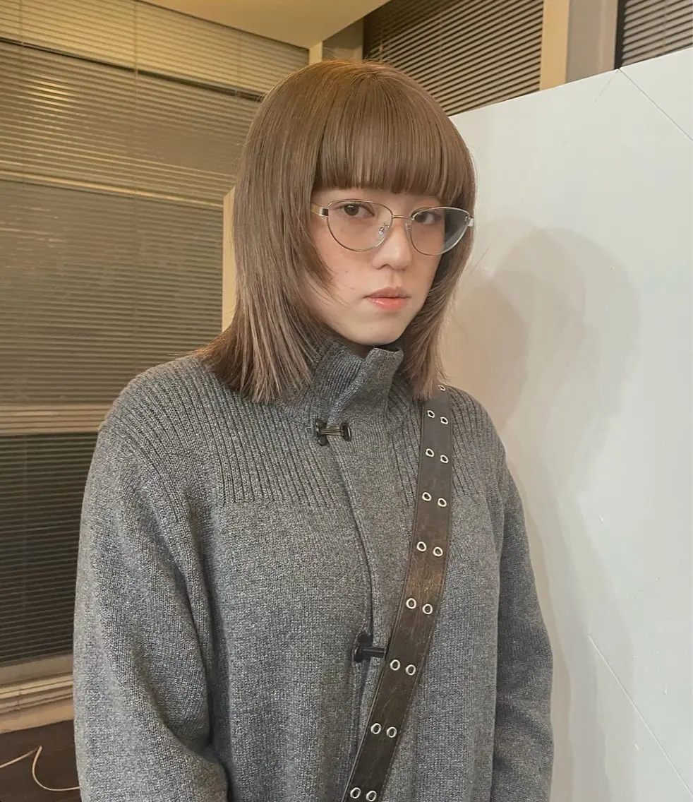 ミディアム カラー 透明感カラー ヘアカラー トリートメント chiharu ボブ/レイヤーのヘアスタイル