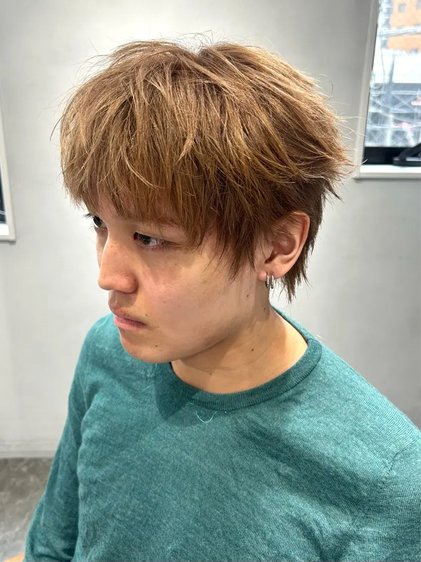 カラー メンズ センターパート メンズ韓国風 マッシュ メンズパーマ 刈り上げ カット ヘアカラー 船橋/メンズ韓国ヘア キチ/RITSU🪡のヘアスタイル