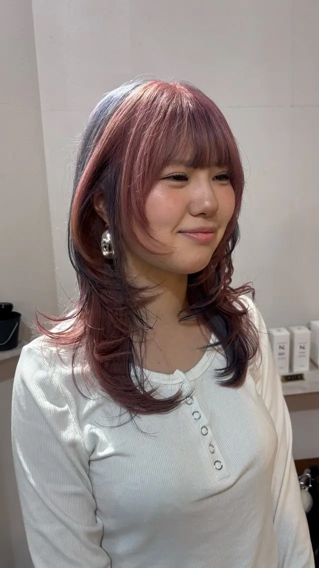 セミロング ヘアカラー トリートメント レイヤー/ダブル カラー🌕YUKIのヘアスタイル