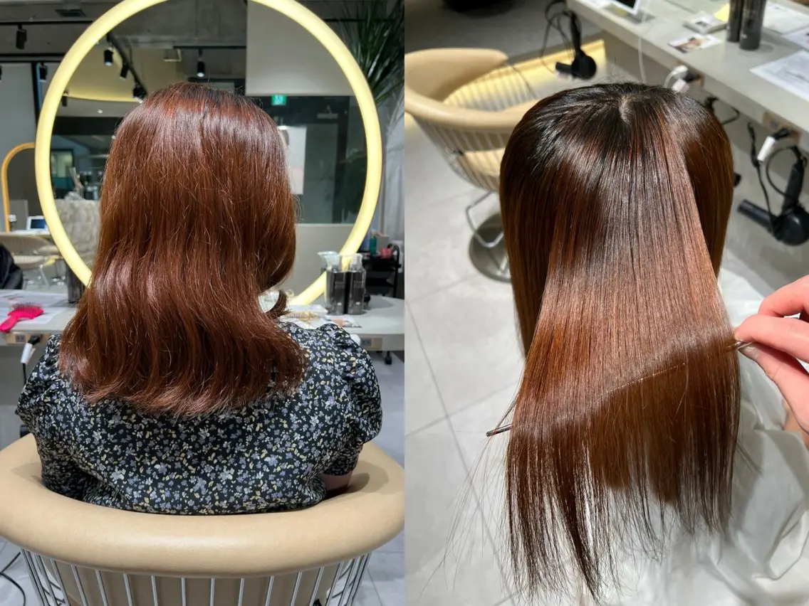 セミロング 縮毛矯正 トリートメント 谷川が作る熊本1🥇 レイヤーカットのヘアスタイル