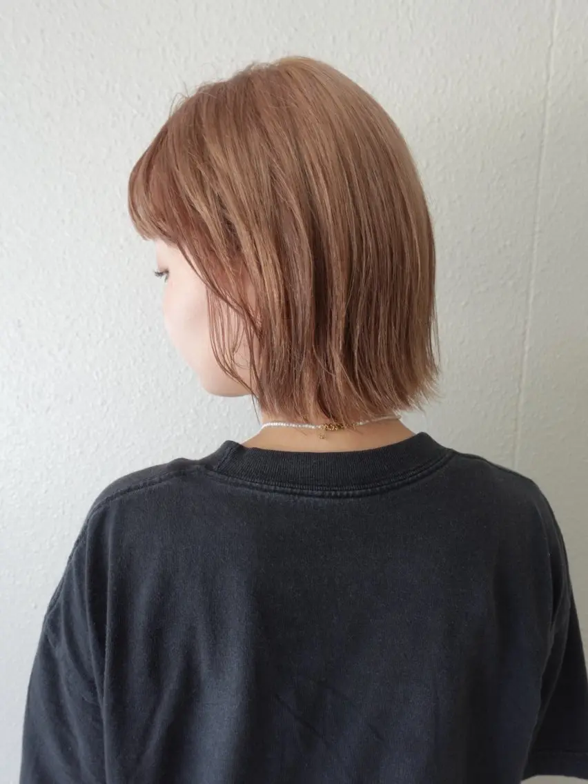 【ケア付きWカラー】ダメージ最小限で透け感カラーに♪の写真