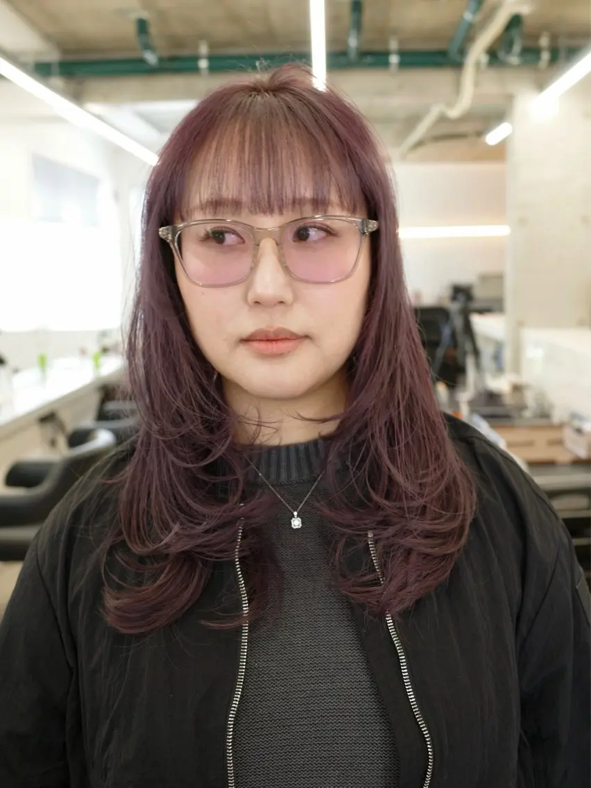 ミディアム カラー ブリーチ ダブルカラー レイヤーカット tension 【テンション】のヘアスタイル