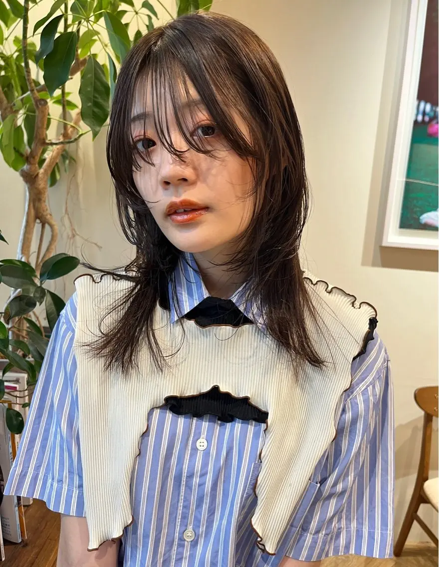ロング 大山杏奈/ショート ボブ/カットモデルのヘアスタイル