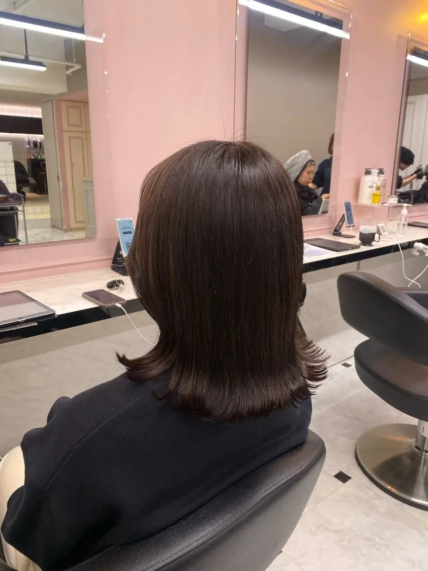 ロング カラー ヘアカラー トリートメント ♥️韓国風透明感 暖色misa♥️のヘアスタイル