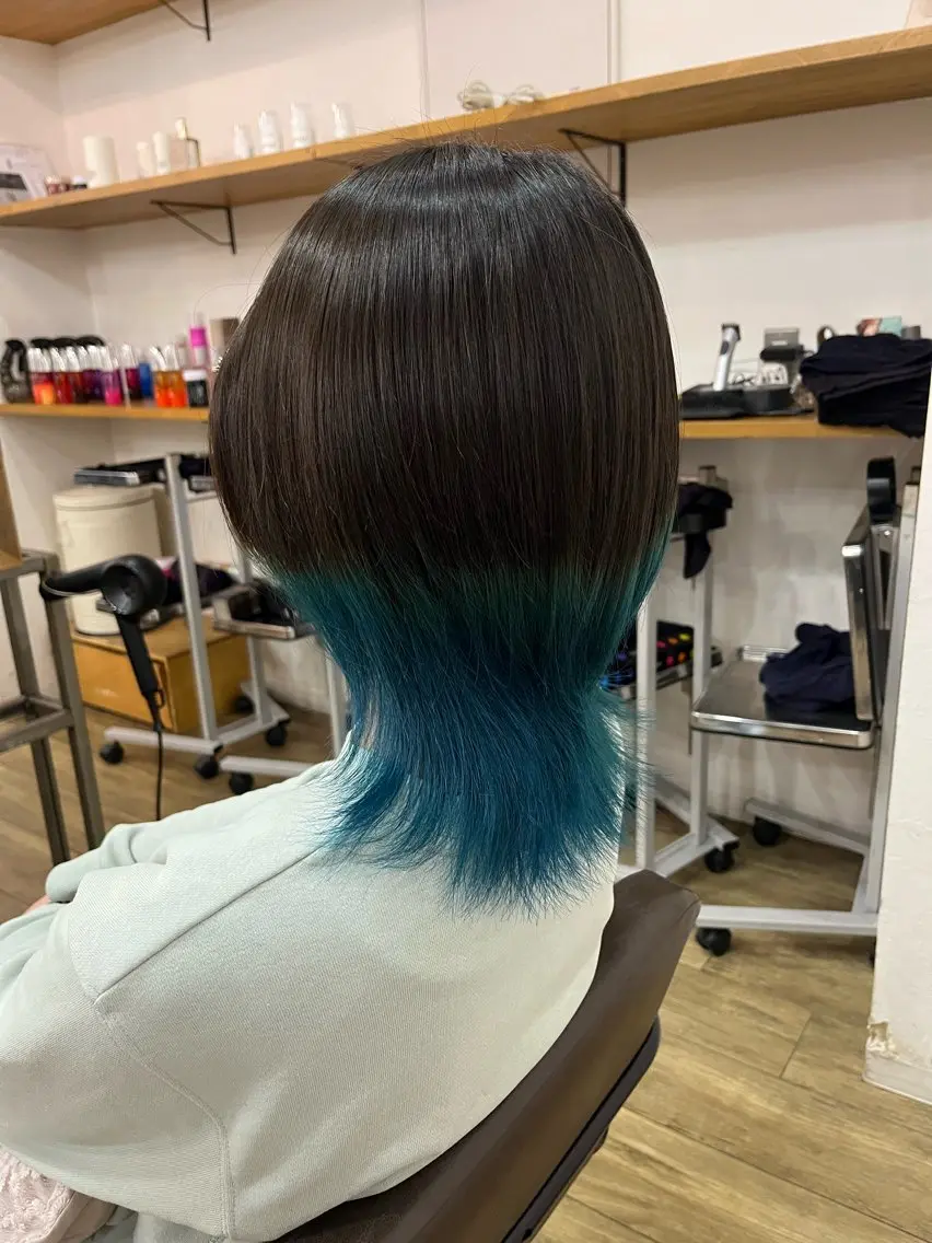 ミディアム カラー ブルーカラー カット ヘアカラー トリートメント 似合わせ/ブリーチ/ 髪質改善/ミクෆ‪のヘアスタイル