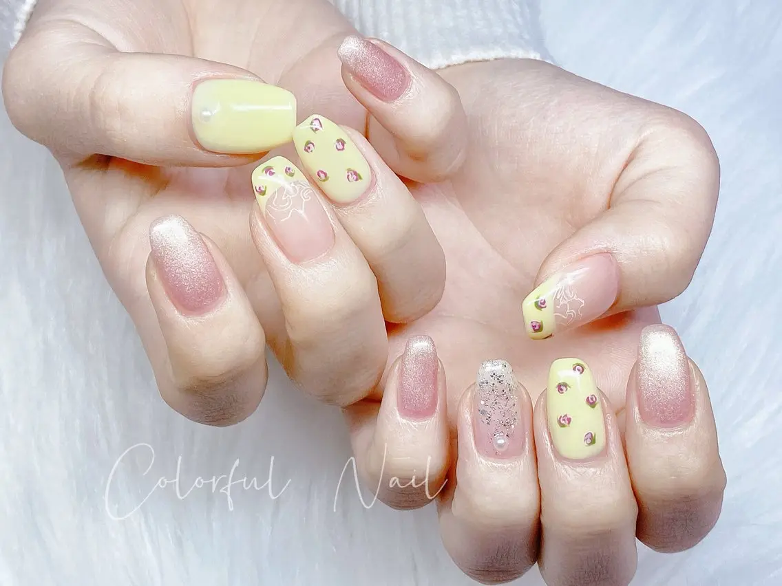 💅手描き持ち込みデザイン120分ほど(ソフトジェルオフあり)⭐️新規パラジェル&フィルイン ➕1000円の写真
