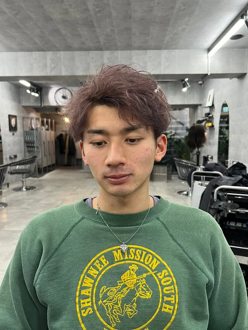 ショート カラー メンズ アップバング メンズブリーチ ブリーチ You/透明感カラー レイヤーカット/ボブのヘアスタイル