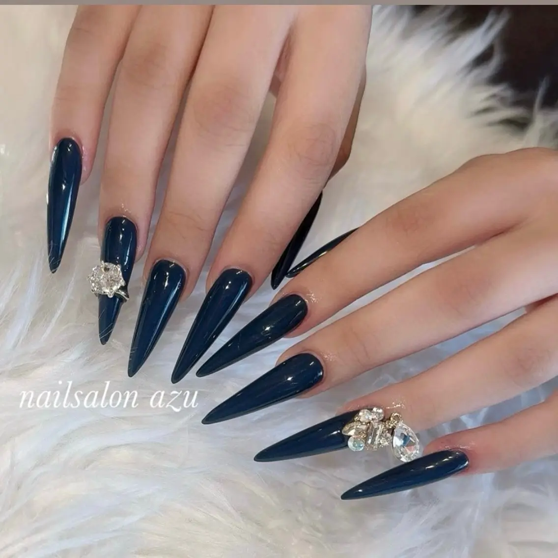 ネイル ロングネイル ワンカラーネイル スカルプネイル nail salon azuのネイルデザイン