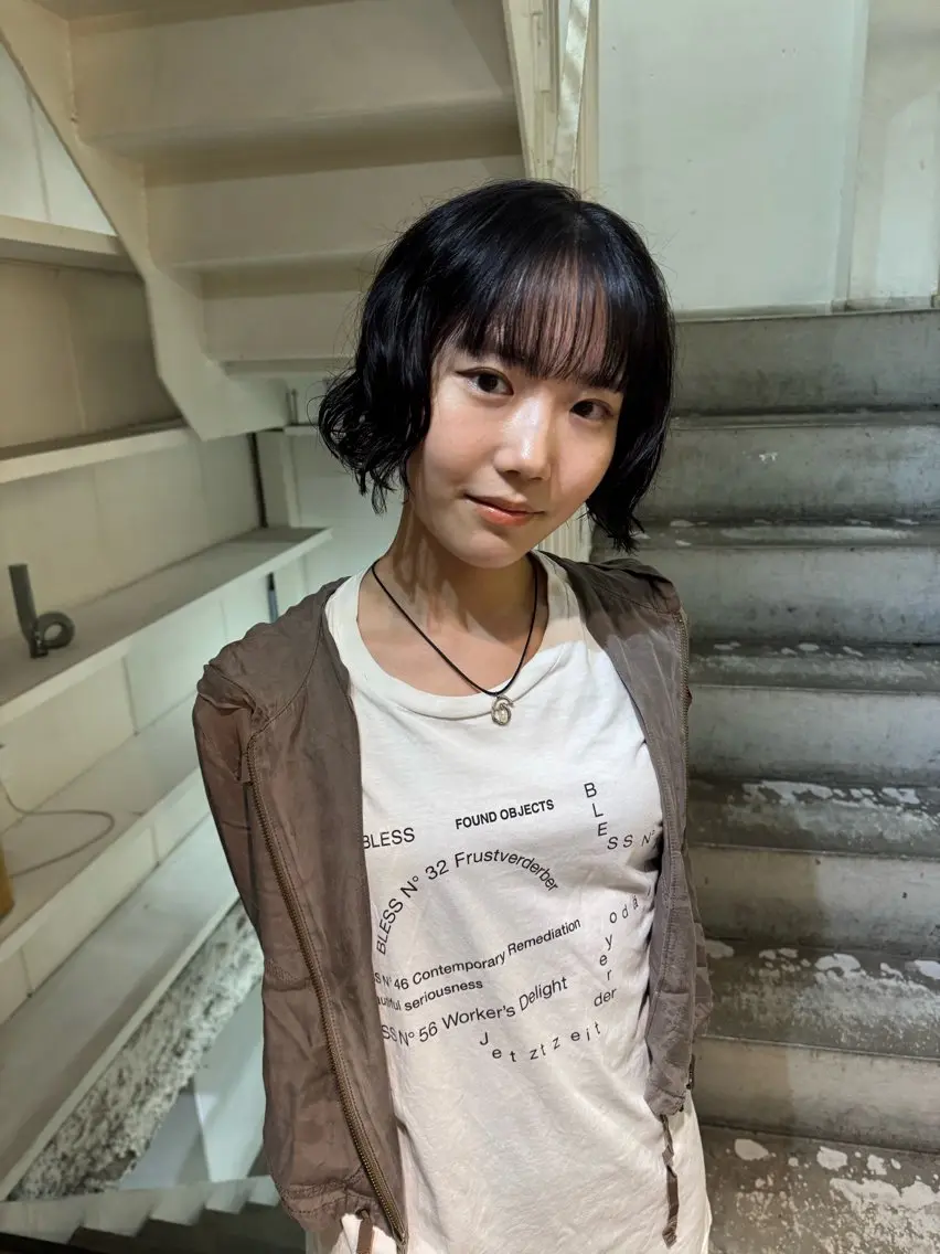 ミディアム ミディアムパーマ ボブ カット ミワ ハナのヘアスタイル