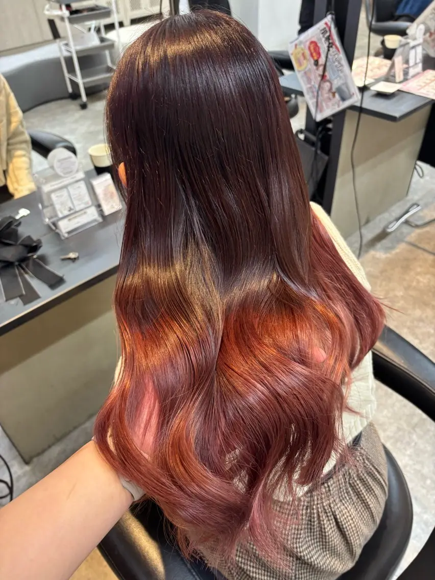 ロング カラー グラデーションカラー 札幌クロスパーマ /🎀柴田ひな🎀のヘアスタイル
