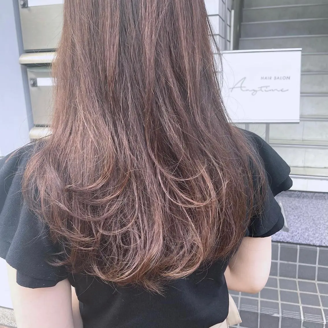 ロング カラー ベージュカラー レイヤーカット カット ヘアカラー はるか 💐 お悩み改善美容師のヘアスタイル