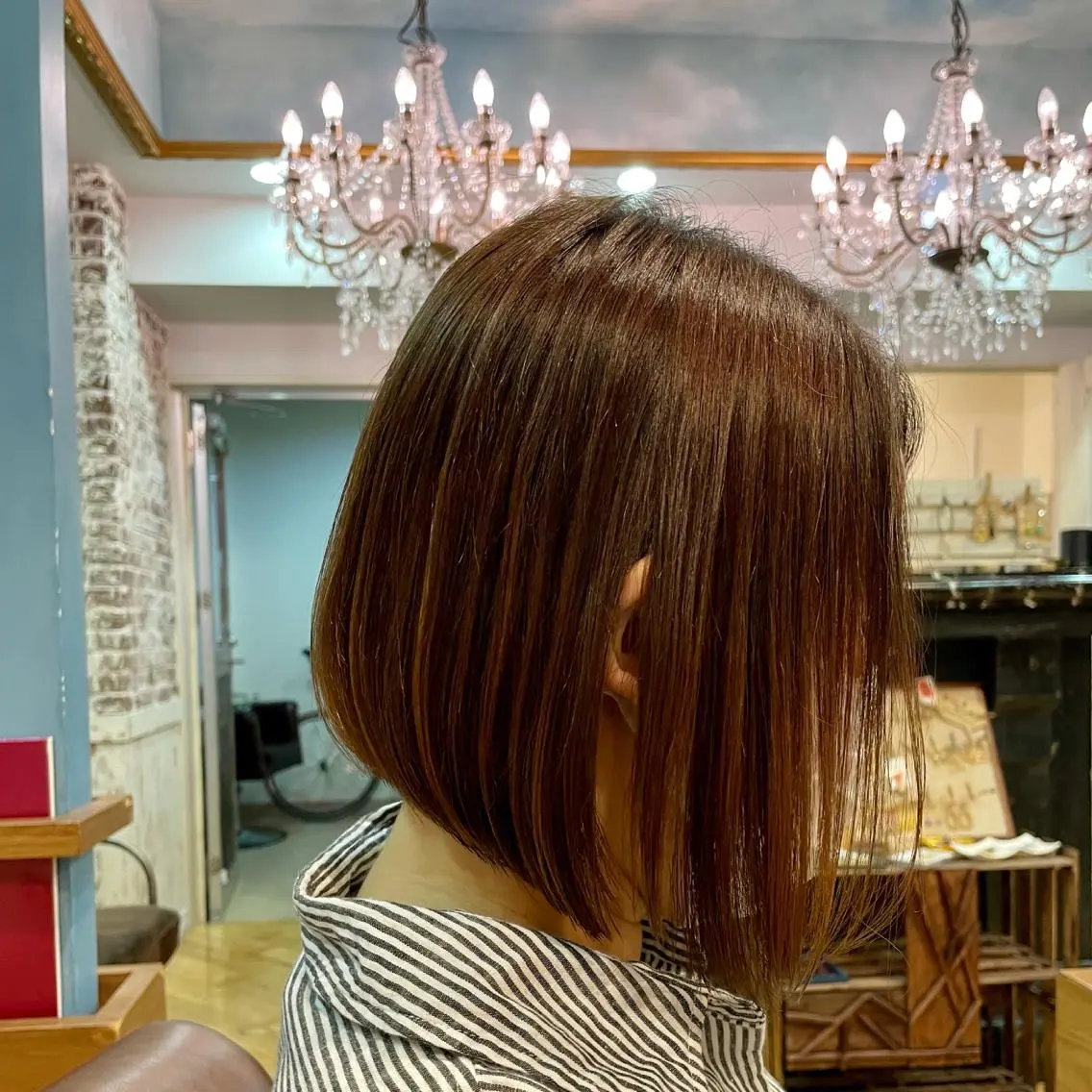 ミディアム パーマ ボブ 縮毛矯正 廣瀬 智志のヘアスタイル