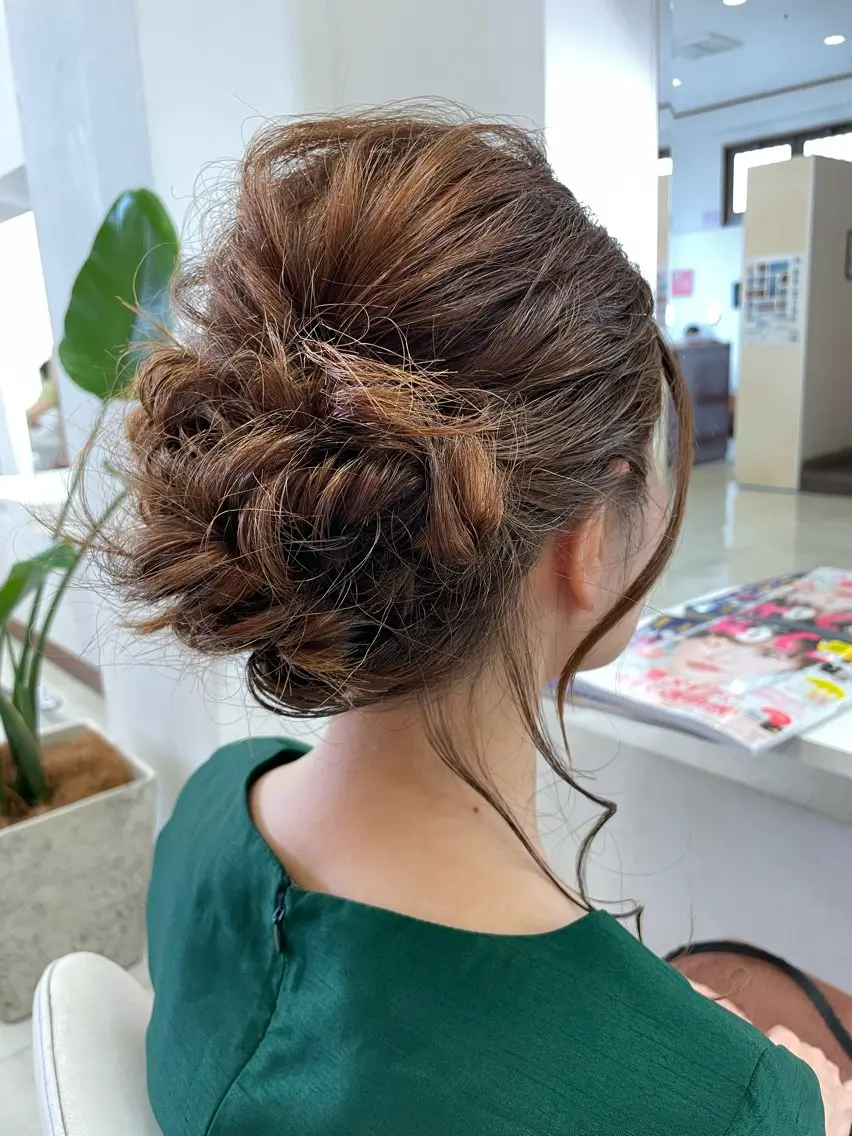 ロング ヘアアレンジ 結婚式・ブライダル ヘアセット いけだ ゆうのヘアスタイル