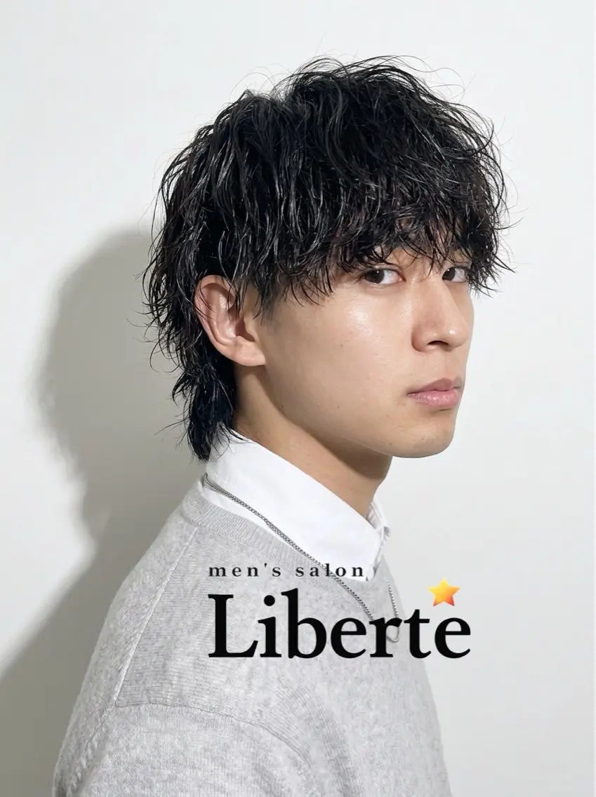 ミディアム パーマ メンズ ミディアムパーマ メンズパーマ 心斎橋メンズサロン リベルテグリットのヘアスタイル