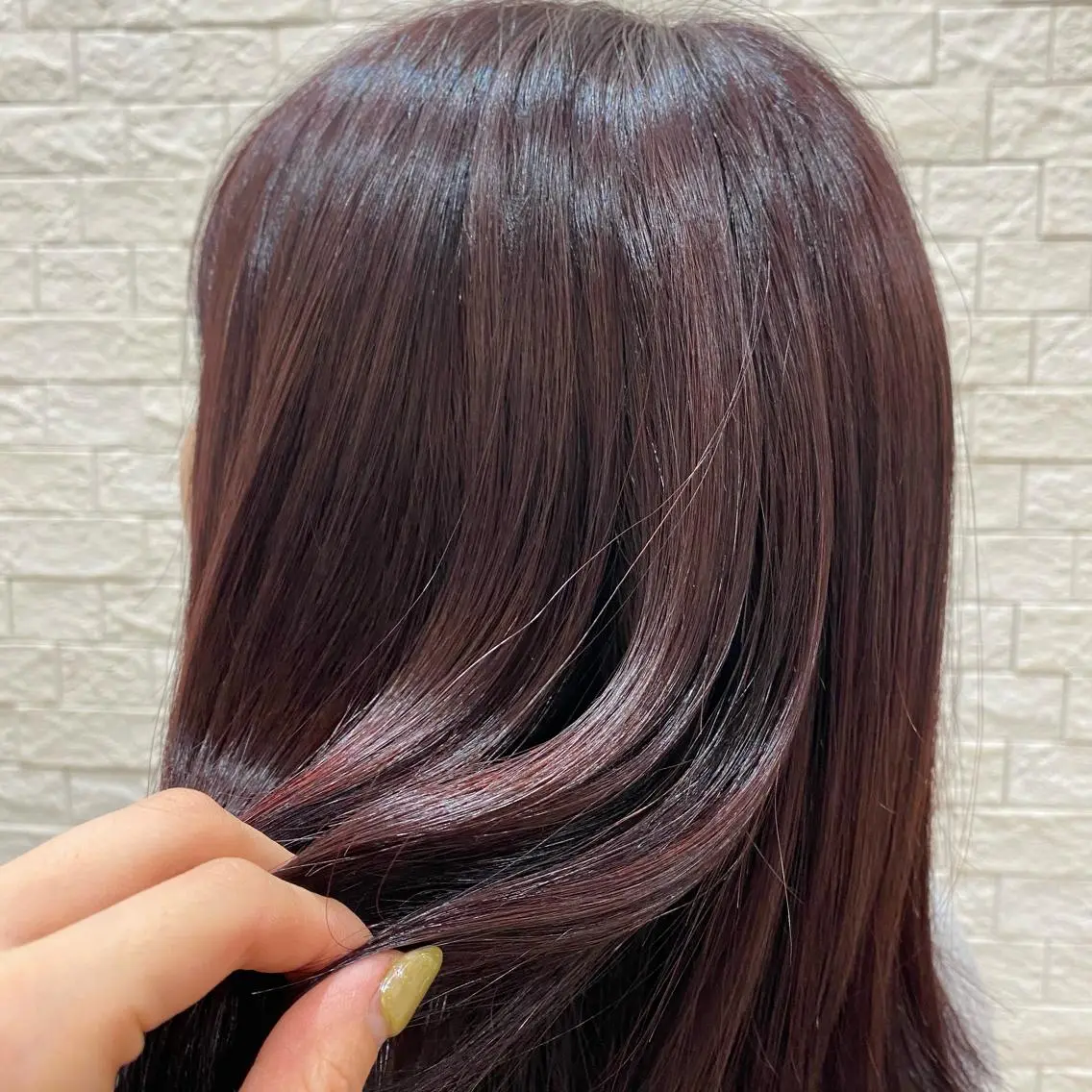 セミロング カラー ラベンダーカラー ピンクカラー ピンクラベンダー 松本 沙良のヘアスタイル