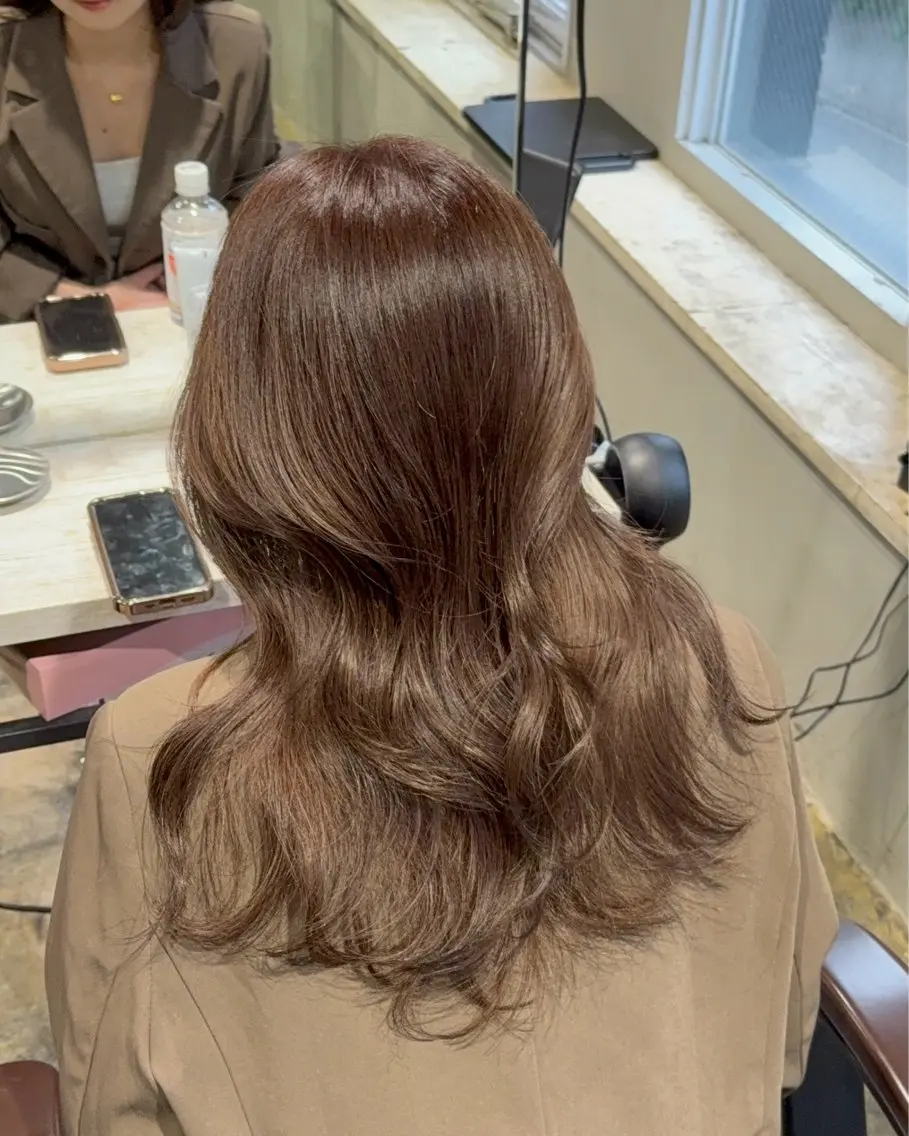 セミロング 渋谷ケアブリーチ ❤️‍🔥徳田空悟のヘアスタイル
