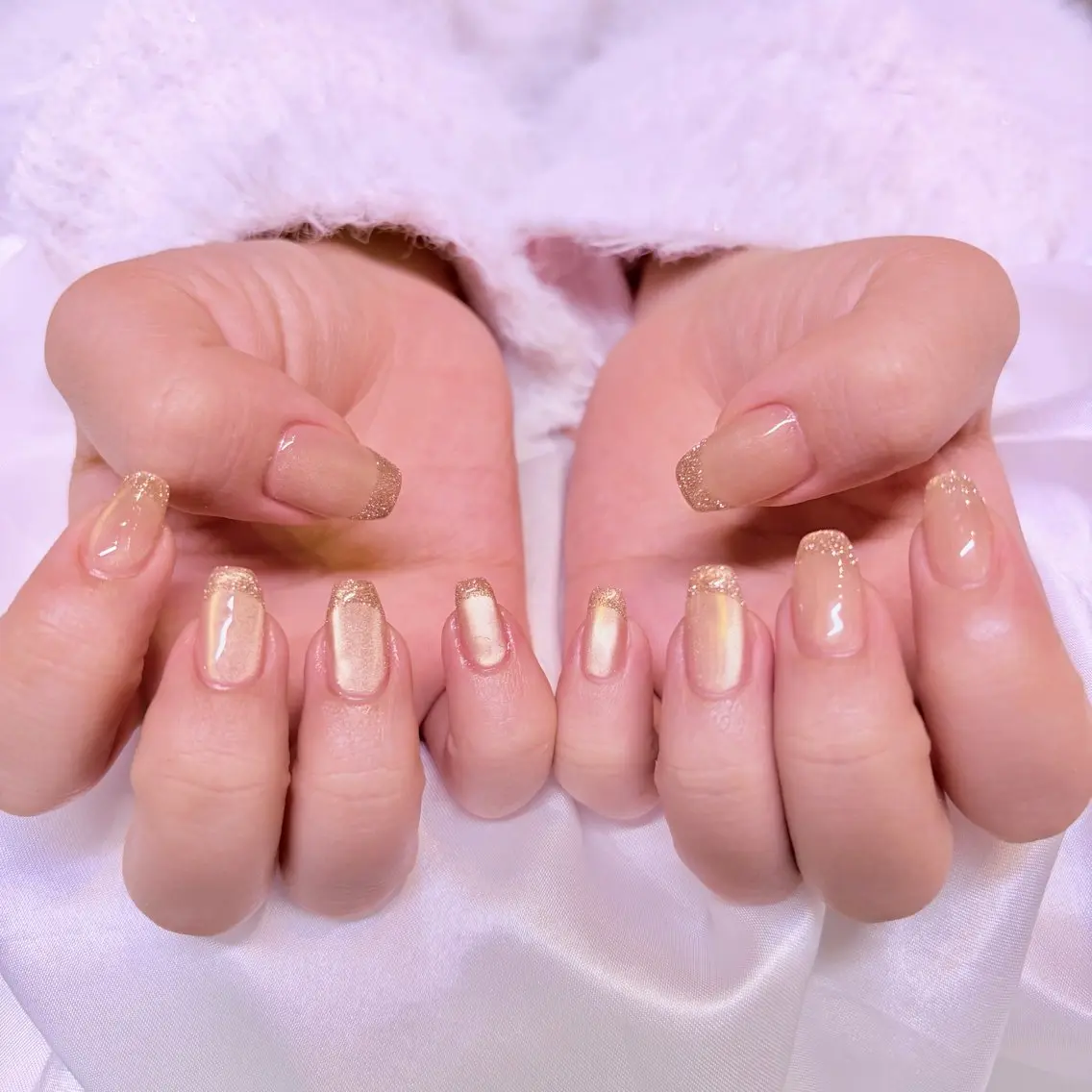 ネイル フラッシュネイル ラメ(グリッター) ハンドネイル nail salon e'mu💐のネイルデザイン