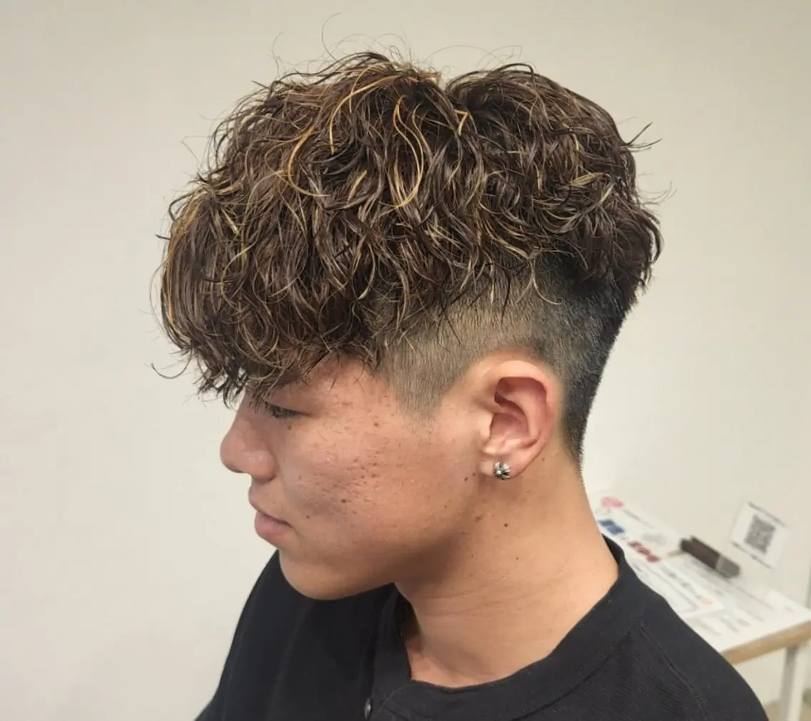 ショート カラー パーマ メンズ 【イケメン風パーマ】 SHOFYのヘアスタイル