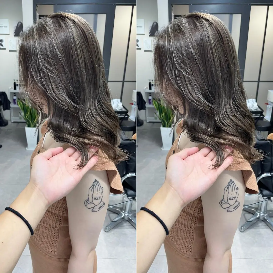 ミディアム カラー ヘアカラー トリートメント 髪質改善will hairdesignのヘアスタイル