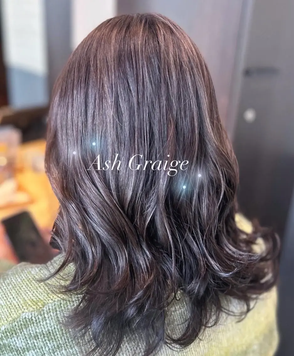 セミロング カラー ブリーチ 透明感カラー グレージュ ハイライトカラー ハイライト ⭐️似合わせアップ ⭐️並木奏絵のヘアスタイル
