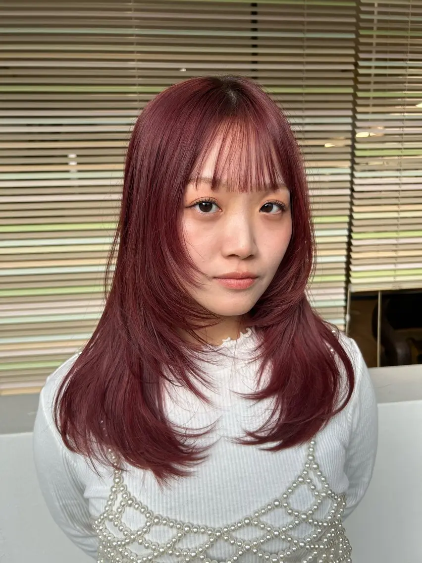 ロング レイヤーカット カット ながの みさきのヘアスタイル