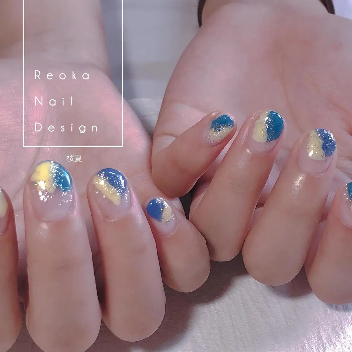 ミディアム ネイル アートネイル ハンドネイル Blowe ニュアンスのネイルデザイン