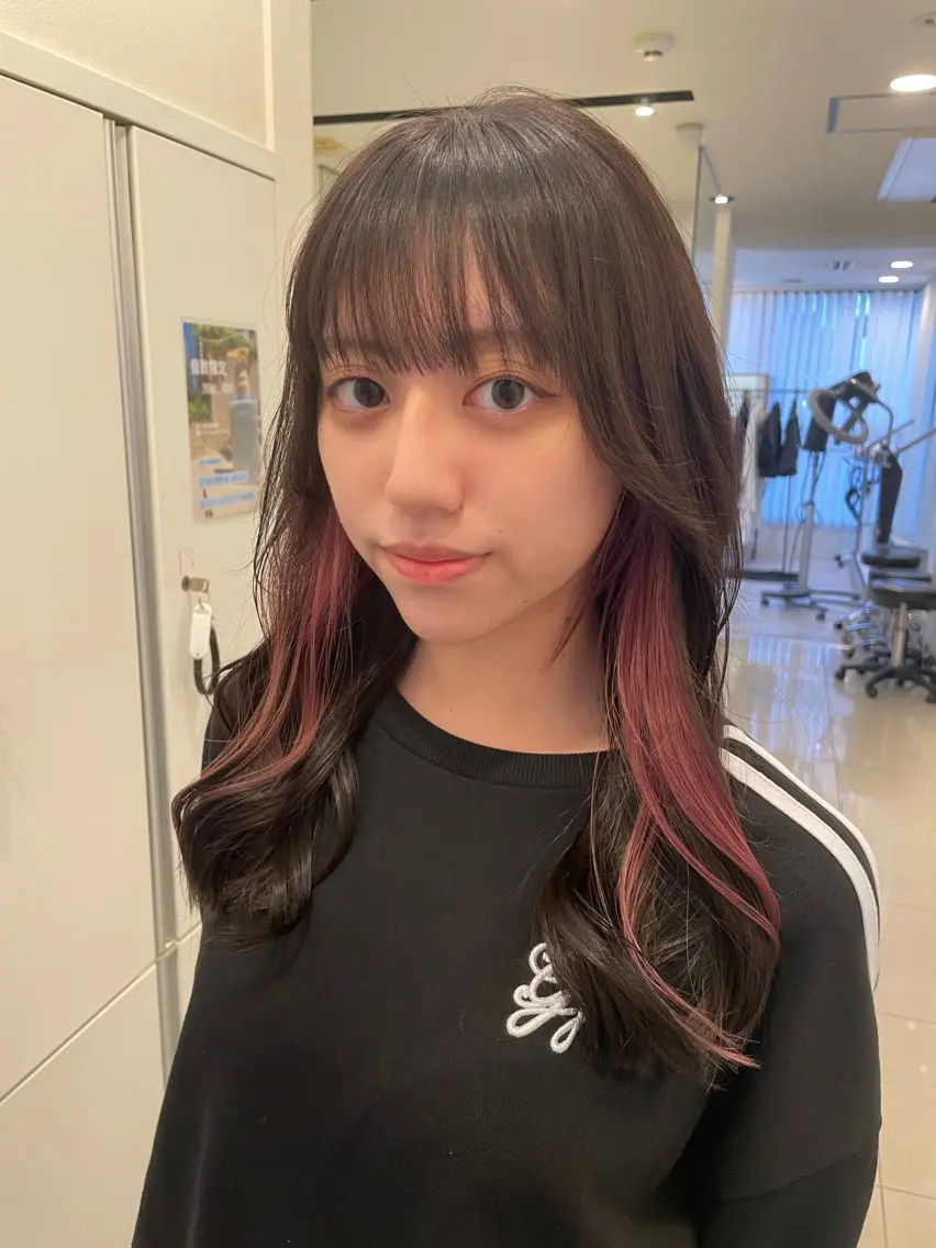 ロング カラー ピンクカラー ヘアカラー トリートメント 透明感/ハイトーン ／レッドカラー🍓のヘアスタイル