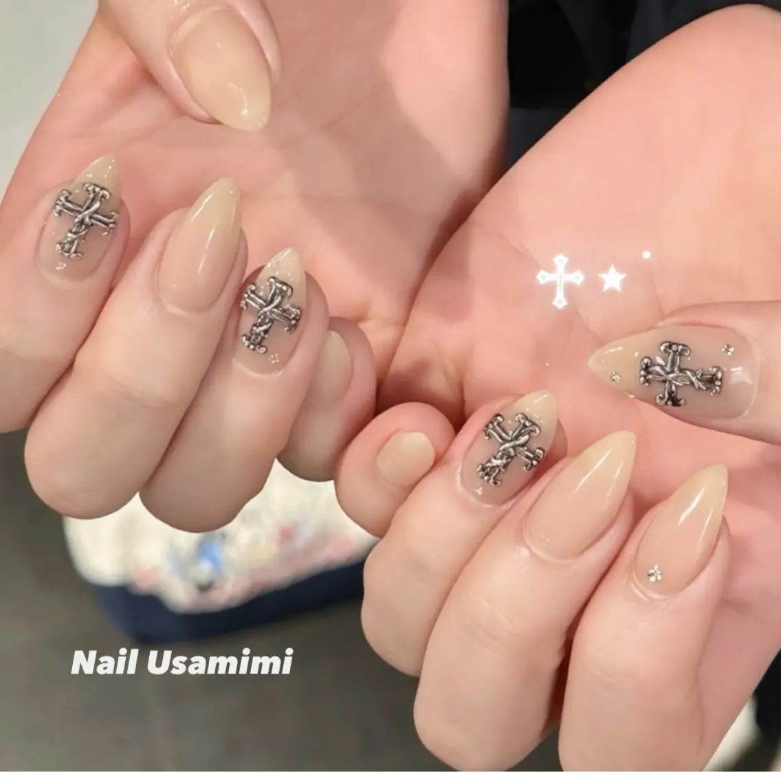 ネイル 韓国ネイル シンプルネイル ストーンネイル ワンホンネイル 冬ネイル ハンドネイル 本町NailUsaM imi MOMOKAのネイルデザイン