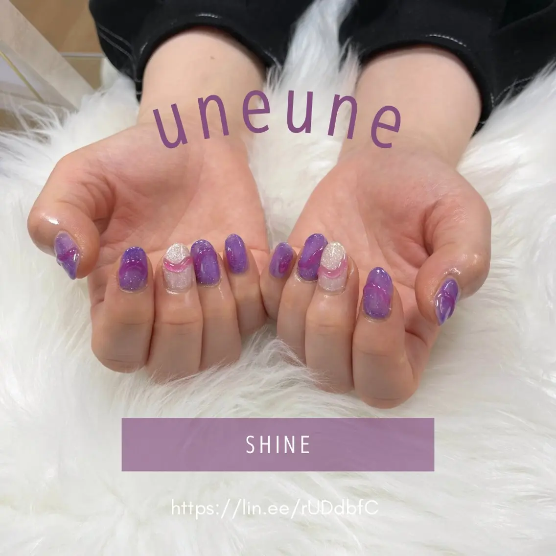 ネイル ぷっくりネイル パープル SHINE nail salonのネイルデザイン