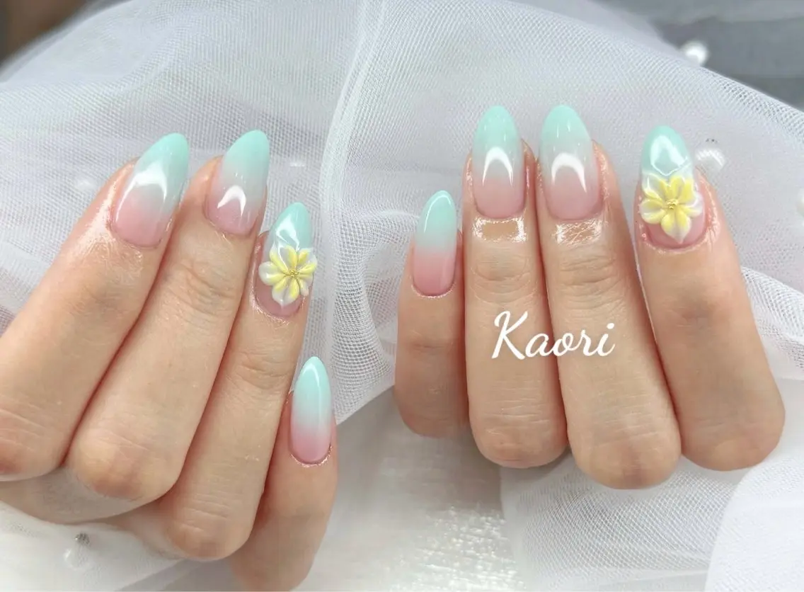 ネイル フットネイル フレンチネイル 韓国ネイル マグネットネイル ニュアンスネイル KAORI YUMIのネイルデザイン